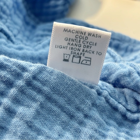 Xirena Cotton Gauze Ruffle V Neck Top Small Blue - Picture 10 of 11